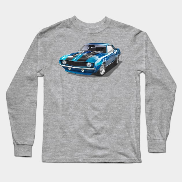 Chevy Muscle Car 1969 Long Sleeve T-Shirt by TheStuffInBetween